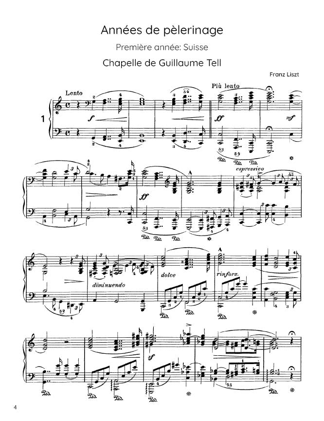 Liszt - Années de pèlerinage - Première année: Suisse (PDF Sheet Music / Digital Download)