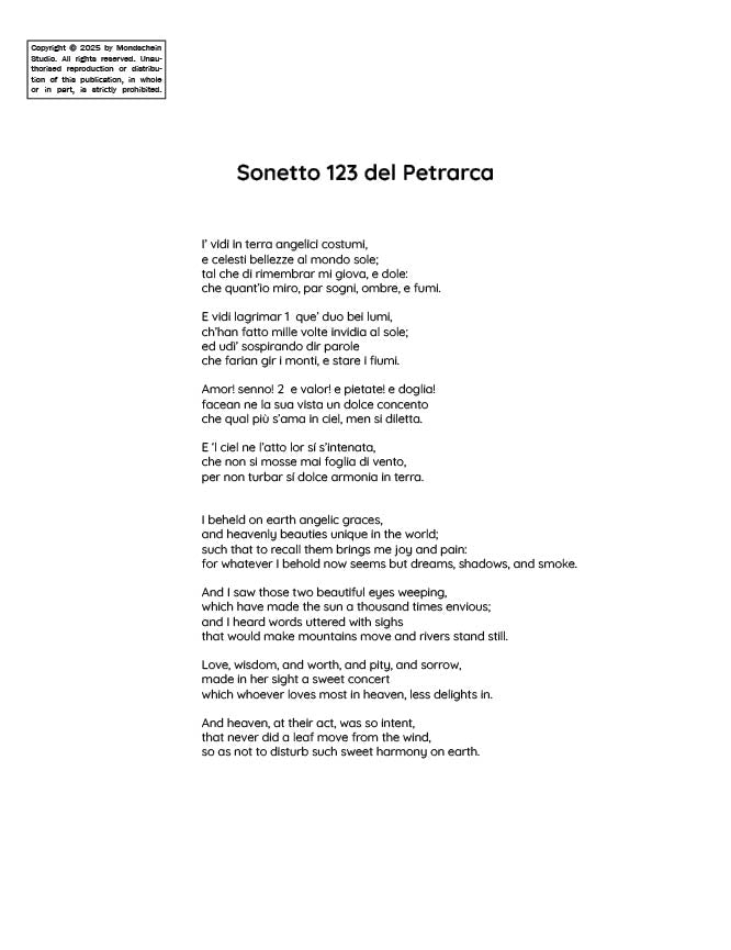 Liszt - Années de pèlerinage I - 6. Sonetto 123 del Petrarca (PDF Sheet Music / Digital Download)