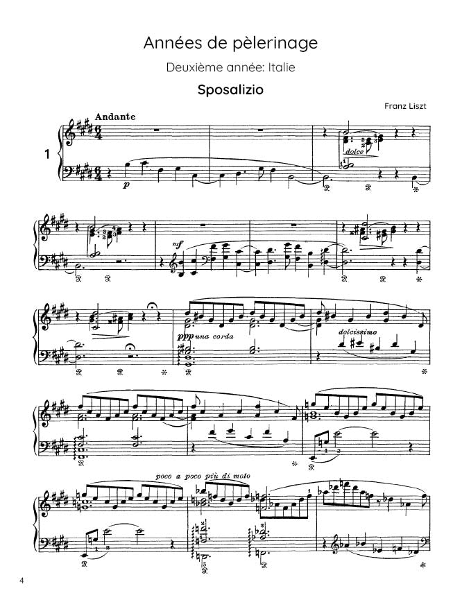 Liszt - Années de pèlerinage - Deuxième année: Italie (PDF Sheet Music / Digital Download)