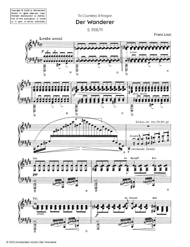 Liszt - Der Wanderer, S. 558/11 (PDF Sheet Music / Digital Download)