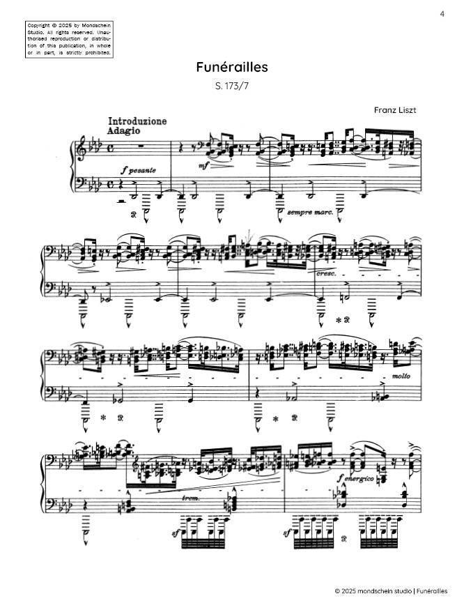 Liszt - Funérailles, S. 173/7 (PDF Sheet Music / Digital Download)