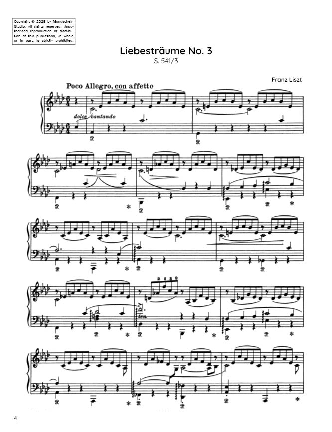 Liszt - Liebesträume No. 3 (PDF Digital Download)