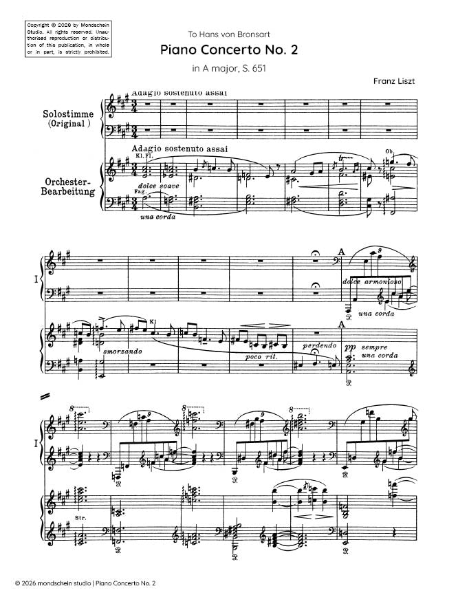 Liszt - Piano Concerto No. 2 in A major, S.651 (PDF Sheet Music / Digital Download)