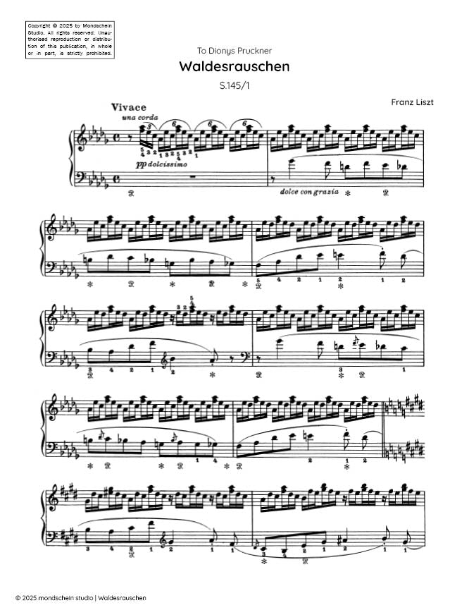 Liszt - Waldesrauschen, S. 145/1 (PDF Sheet Music / Digital Download)