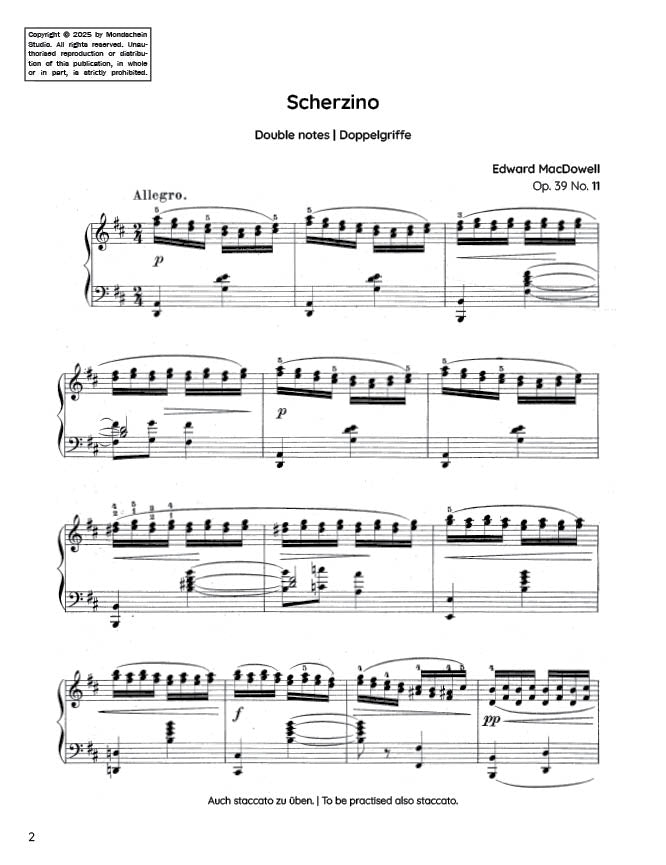 MacDowell - Scherzino, Op. 39 No. 11 (PDF Sheet Music / Digital Download)