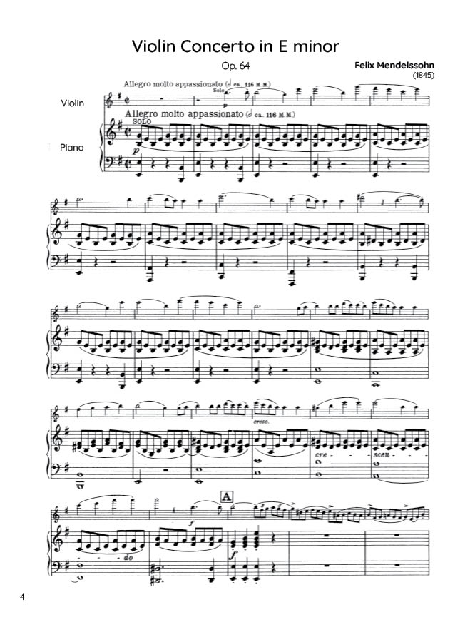 Mendelssohn - Violin Concerto in E minor, Op. 64 (PDF Sheet Music / Digital Download)