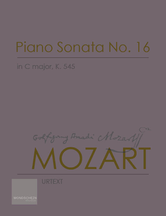 Mozart - Piano Sonata No. 16 in C major, K. 545 (PDF Digital Download / Printed Sheet Music)