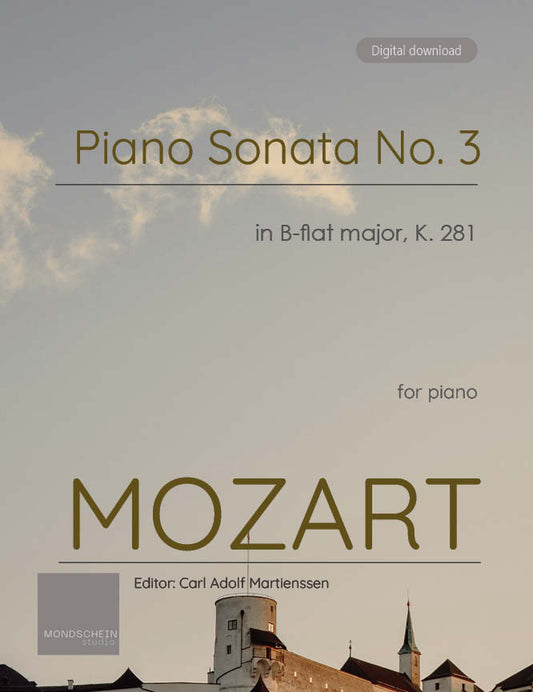 Mozart - Piano Sonata No. 3 in B-flat major, K281 (PDF Sheet Music / Digital Download)