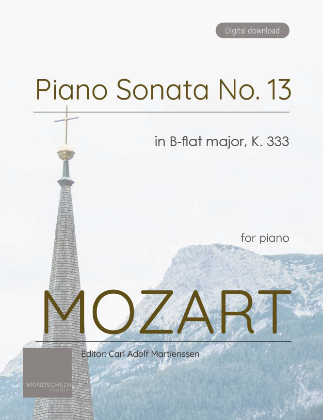 Mozart - Piano Sonata No. 13 in B-flat major, K333 (PDF Sheet Music / Digital Download)