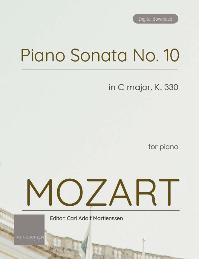 Mozart - Piano Sonata No. 10 in C major, K330 (PDF Sheet Music / Digital Download)