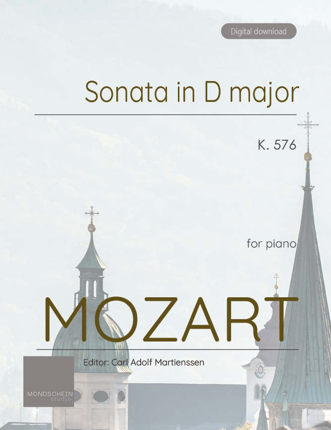 Mozart - Piano Sonata in D major, K576 (PDF Sheet Music / Digital Download)