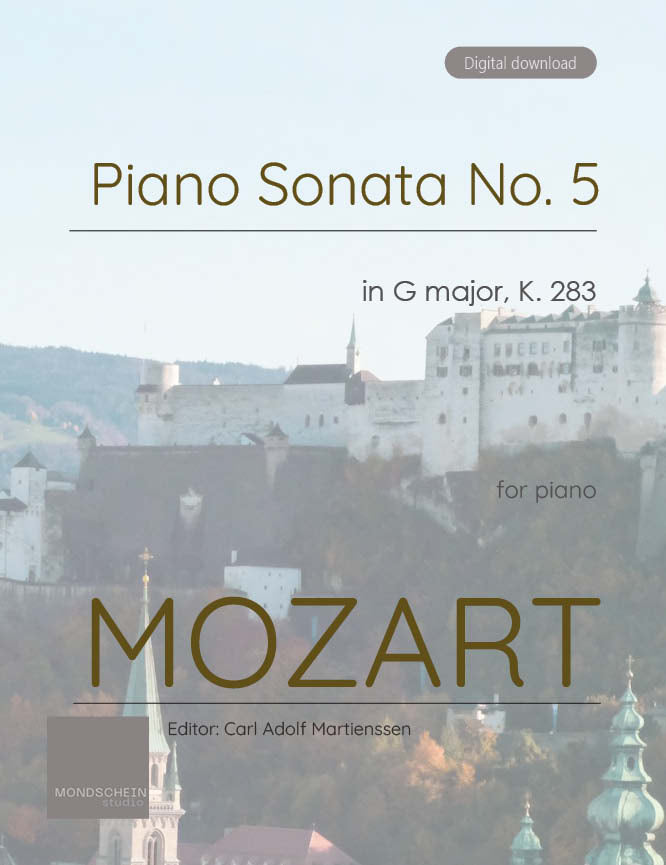 Mozart - Piano Sonata No. 5 in G major, K283 (PDF Sheet Music / Digital Download)