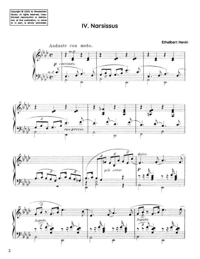 Nevin - Narcissus, Op. 13 No. 4 (PDF Sheet Music / Digital Download)