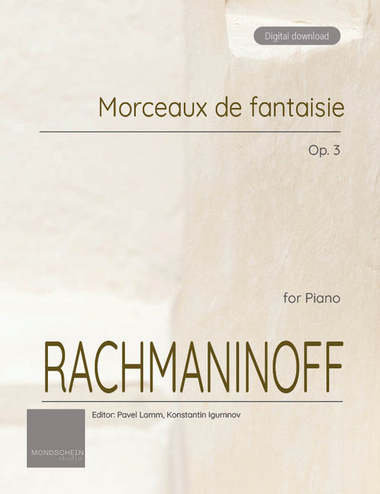 Rachmaninoff - Morceaux de fantaisie, Op. 3 (PDF Sheet Music / Digital Download)