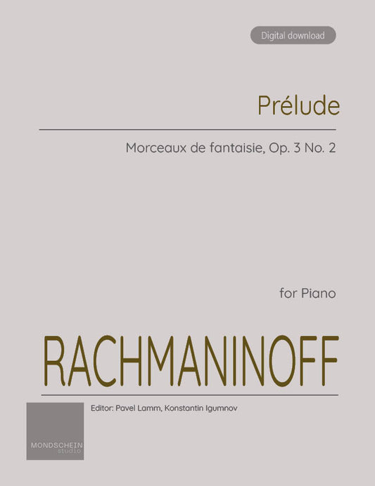Rachmaninoff - Prelude in C-sharp minor, Op. 3 No. 2 (PDF Sheet Music / Digital Download)