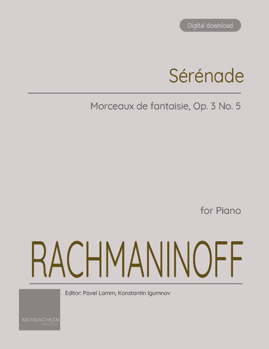 Rachmaninoff - Serenade, Op. 3 No. 5 (PDF Sheet Music / Digital Download)