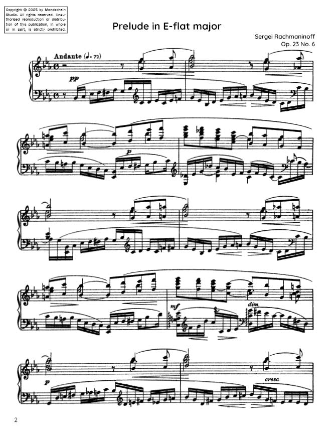 Rachmaninoff - Prelude Op. 23 No. 6 (PDF Sheet Music / Digital Download)