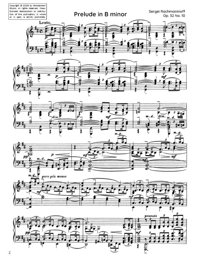 Rachmaninoff - Prelude Op. 32 No. 10 (PDF Sheet Music / Digital Download)