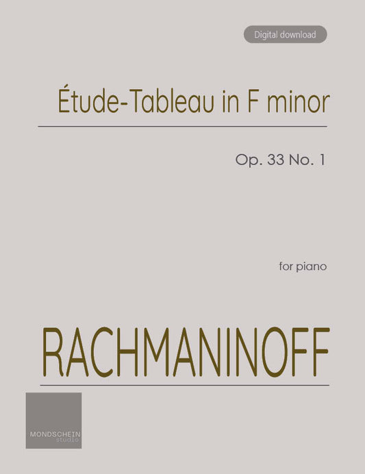 Rachmaninoff - Étude-Tableau in F minor, Op. 33 No. 1 (PDF Sheet Music / Digital Download)