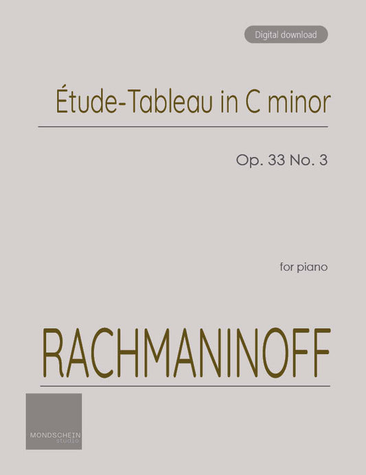 Rachmaninoff - Étude-Tableau in C minor, Op. 33 No. 3 (PDF Sheet Music / Digital Download)