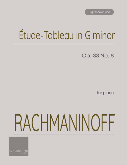 Rachmaninoff - Étude-Tableau in G minor, Op. 33 No. 8 (PDF Sheet Music / Digital Download)