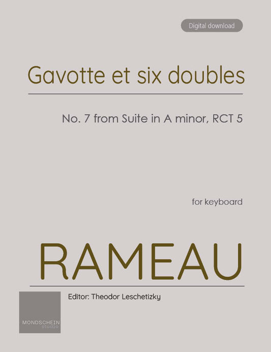 Rameau - Gavotte et six doubles from Suite in A minor, RCT 5 (PDF Sheet Music / Digital Download)