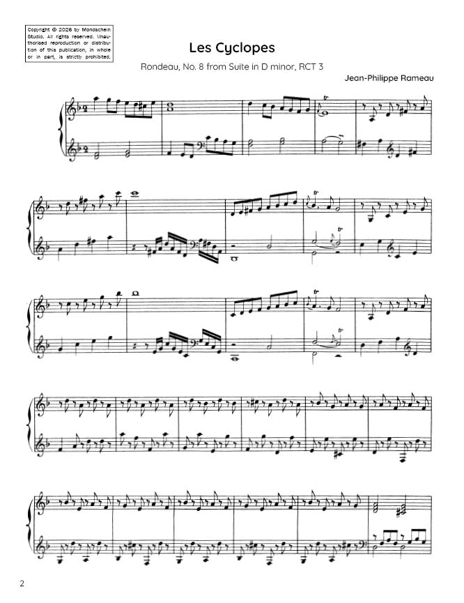 Rameau - Les Cyclopes from Suite in D minor, RCT 3 (PDF Sheet Music / Digital Download)