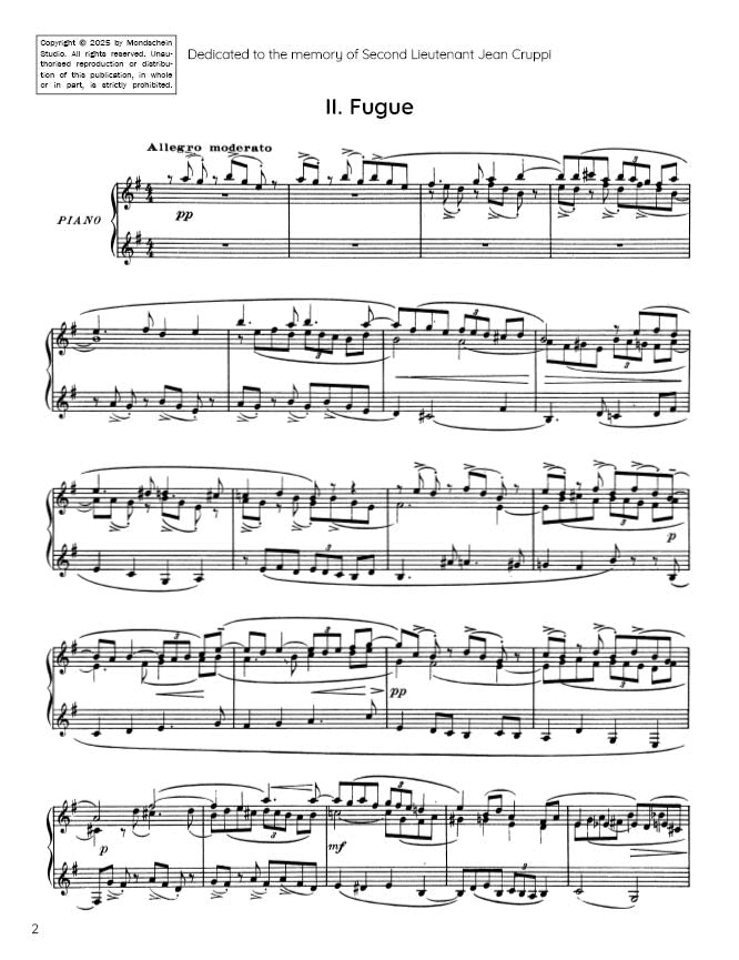 Ravel - Fugue from Le Tombeau de Couperin (PDF Sheet Music / Digital Download)