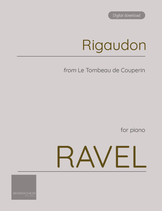 Ravel - Rigaudon from Le Tombeau de Couperin (PDF Sheet Music / Digital Download)