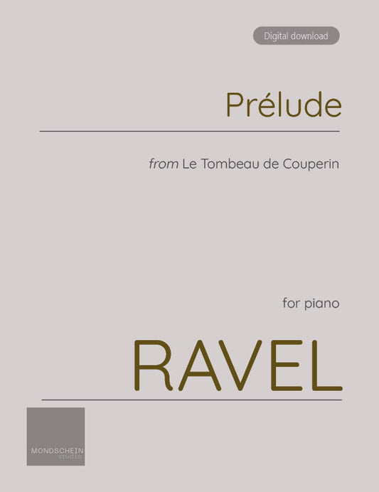 Ravel - Prélude from Le Tombeau de Couperin (PDF Sheet Music / Digital Download)