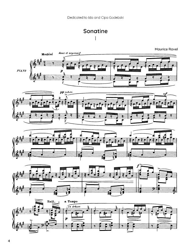 Ravel - Sonatine (PDF Sheet Music / Digital Download)