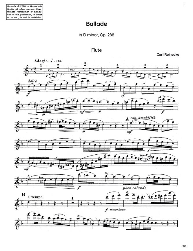 Reinecke - Ballade, Op. 288 (PDF Sheet Music / Digital Download)