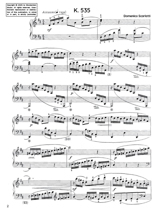 Scarlatti - Sonata in D major, K. 535 (PDF Sheet Music / Digital Download)