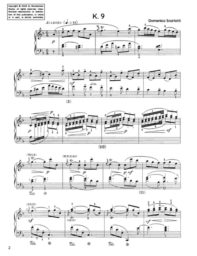 Scarlatti - Sonate en ré mineur, K. 9 (Partition PDF / Téléchargement numérique)