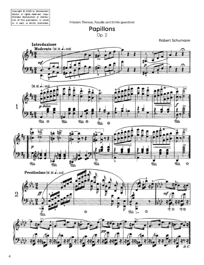 Schumann - Papillons, Op. 2 (PDF Sheet Music / Digital Download)