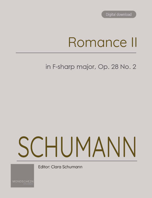 Schumann - Romance, Op. 28 No. 2 (PDF Sheet Music / Digital Download)