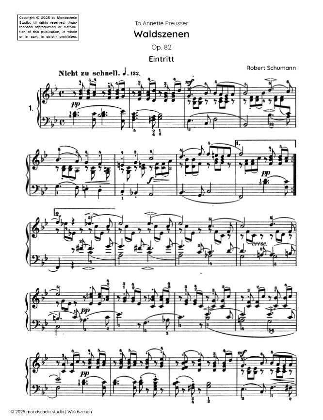 Schumann - Waldszenen, Op. 82 (PDF Sheet Music / Digital Download)