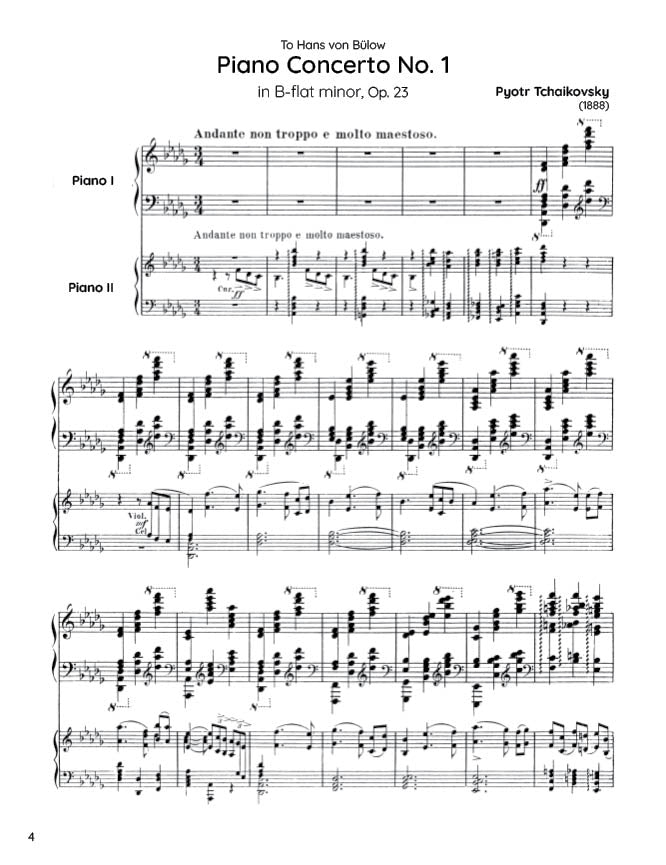 Tchaikovsky - Piano Concerto No. 1 in B-flat minor, Op. 23 (PDF Sheet Music / Digital Download)