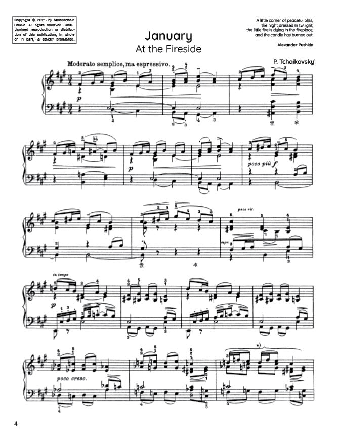 Tchaikovsky - The Seasons, Op. 37a (PDF Sheet Music / Digital Download)