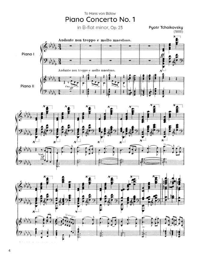 Tchaikovsky - Piano Concerto No. 1 in B-flat minor, Op. 23 (PDF Sheet Music / Digital Download)