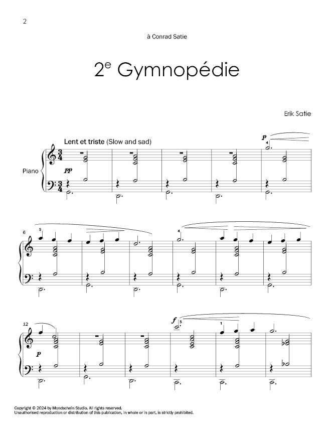 Satie - Trois Gymnopédies (PDF Digital Download | Printed Sheet Music)