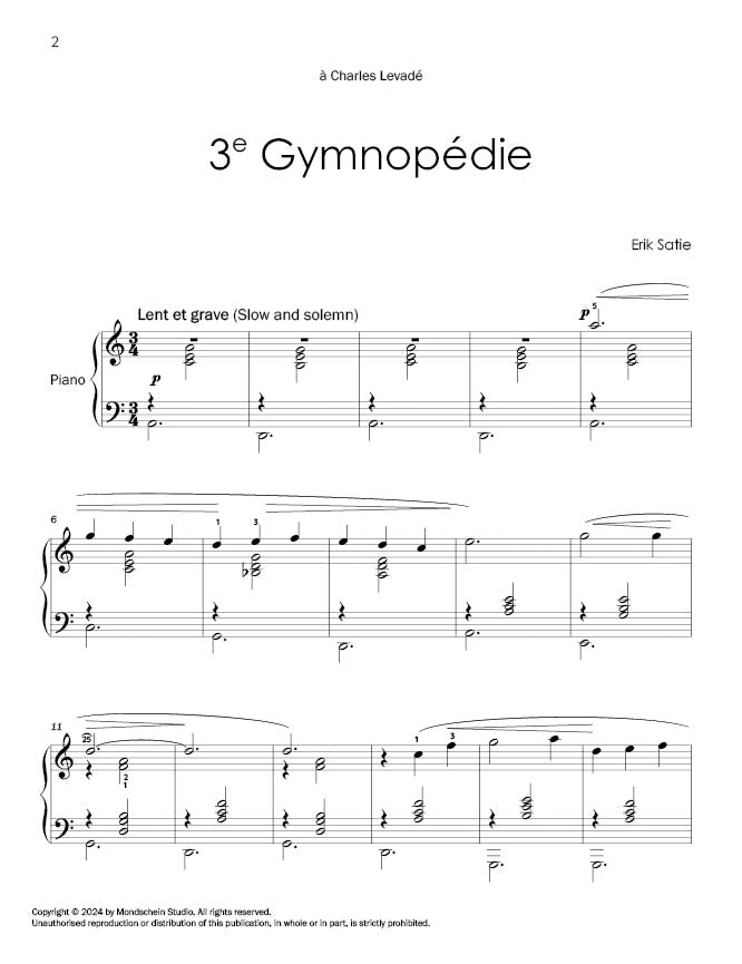 Satie - Trois Gymnopédies (PDF Digital Download | Printed Sheet Music)