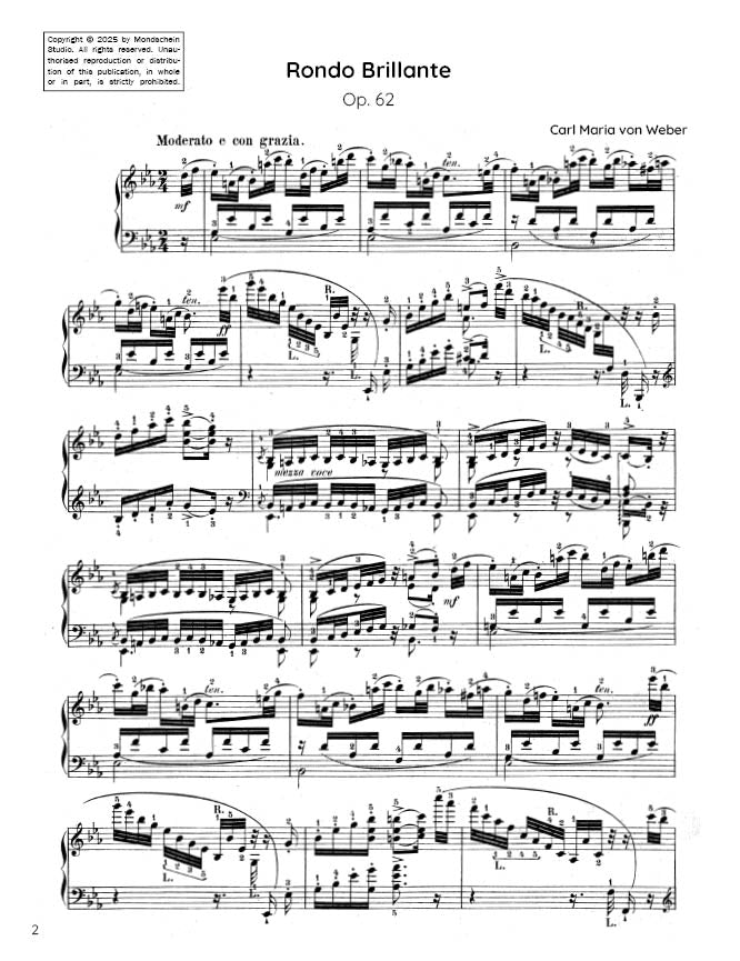 Weber - Rondo Brilliante Op. 62 (PDF Sheet Music / Digital Download)