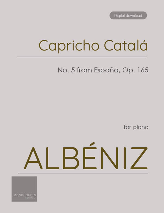 Albéniz - Capricho Catalá, Op. 165 No. 5 (PDF Sheet Music / Digital Download)