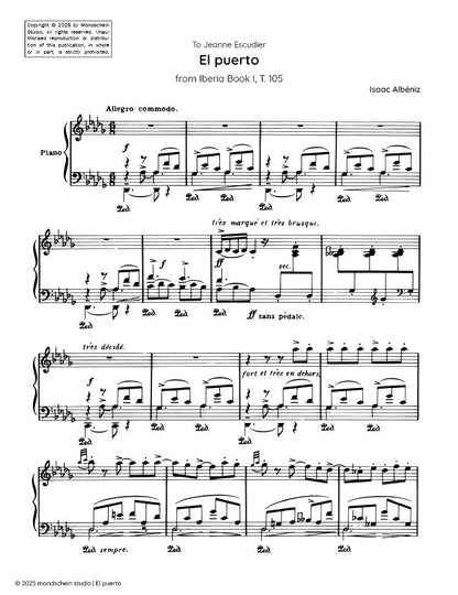 Albéniz - El puerto from Iberia Book I, T. 105 (PDF Sheet Music / Digital Download)