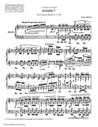 Albéniz - Eritaña from Iberia Book IV, T. 105 (PDF Sheet Music / Digital Download)