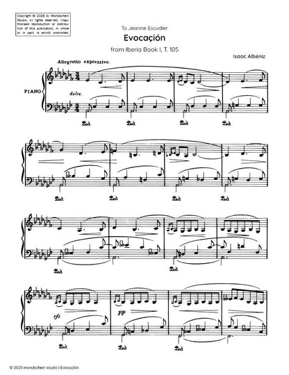 Albéniz - Evocaçión from Iberia Book I, T. 105 (PDF Sheet Music / Digital Download)