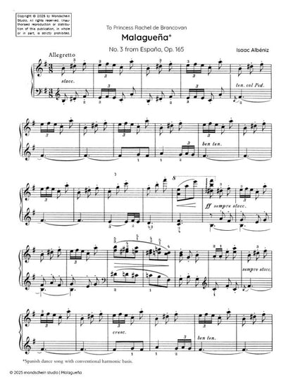 Albéniz - Malagueña, Op. 165 No. 3 (PDF Sheet Music / Digital Download)
