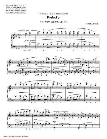 Albéniz - Preludio, Op. 165 No. 1 (PDF Sheet Music / Digital Download)