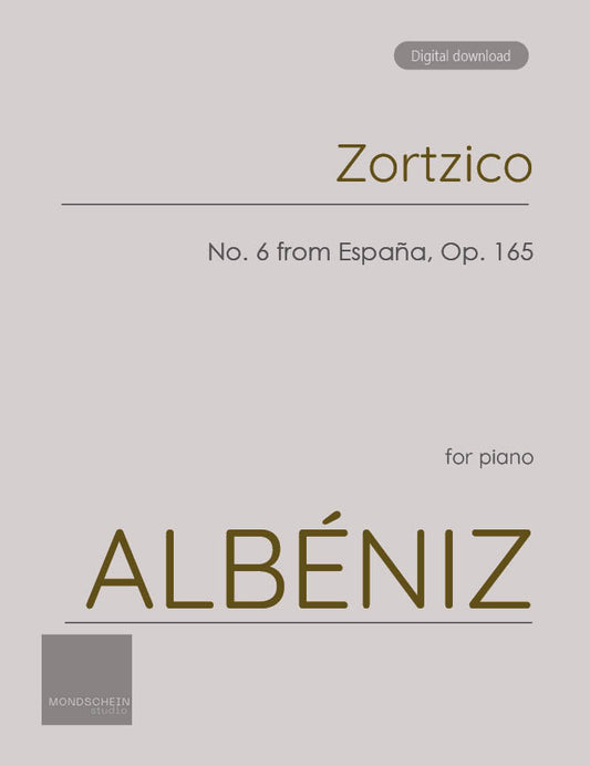 Albéniz - Zortzico, Op. 165 No. 6 (PDF Sheet Music / Digital Download)